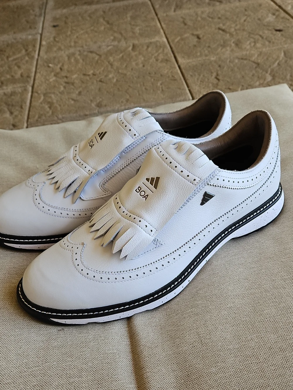 Adidas MC87 BOA Golf Shoes White With Black Details Men's 13